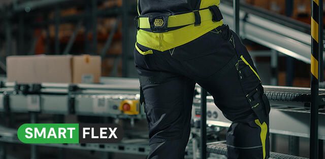 DASSY  
	Since you’re constantly on the move, you need adequate comfort and flexibility. Our work trousers in Smart Flex fulfil this need perfectly! 